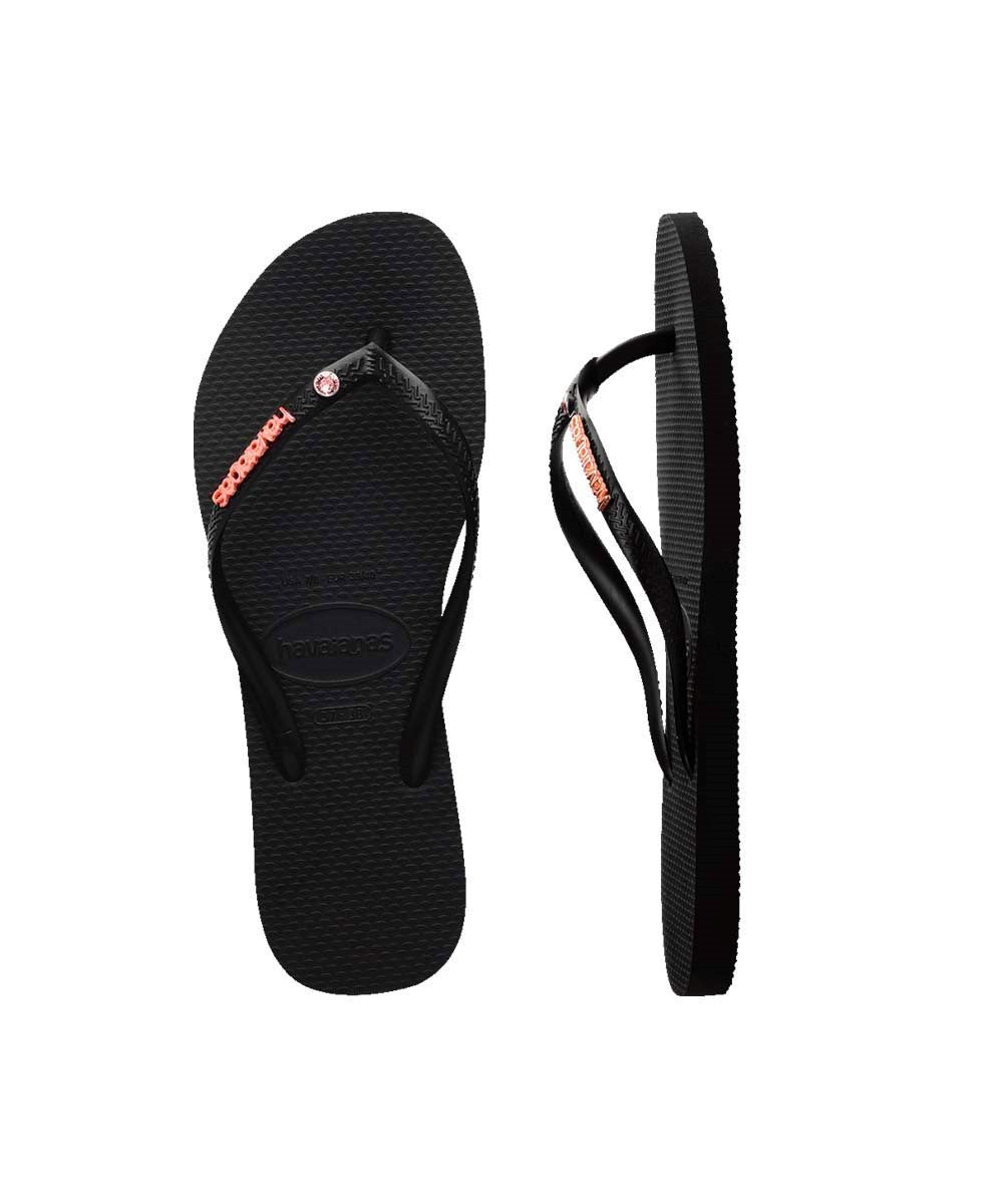 Havaianas Women's Slim Metal Logo Crystal Thongs Main image